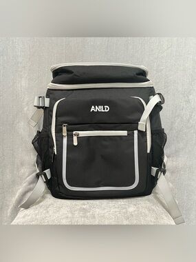 ANILD Black and Gray Insulated Travel Cooler Backpack Bag